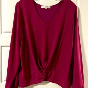 Wine colored LOFT Blouse